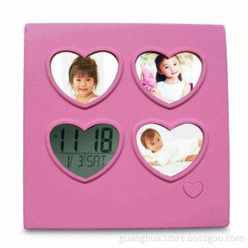 Picture Photo Frame with Time, Date and Temperature Functions, Measures 13.3 x 2.1 x 13.3cm
